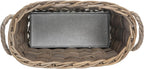 Kouboo Oval Rattan Kobo Umbrella Holder, Freestanding Umbrella Stand and Rack with Drip Tray for Home, Office or Business Entryway