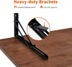 MCombo Wall Mounted Workbench with Solid Wooden Tabletop for Garage, Laundry, Folding Worktable for Home, Office, Washroom AD90