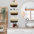 TeoKJ Over the Door Hanging Baskets, 3-Tier Woven Cotton Storage Organizer Bag Decorative Nursery Kitchen Baskets，Gradient Brown