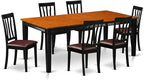 East West Furniture QUAN7-BCH-LC 7 Piece Kitchen Table & Chairs Set Consist of a Rectangle Butterfly Leaf Dining Table and 6 Faux Leather Upholstered Chairs, 40x78 Inch, Black & Cherry