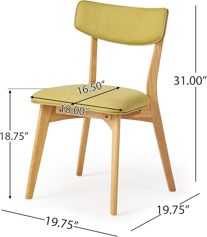 Christopher Knight Home Rachel Mid-Century Modern 7 Piece Dining Set with A-Frame Table, Green Tea + Natural Oak