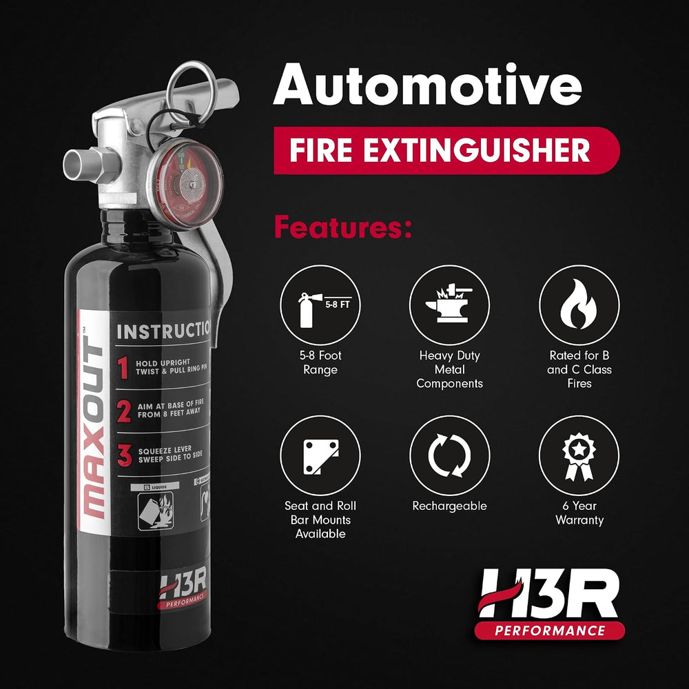 MaxOut Compact Fire Extinguisher for Vehicles – Cars, Trucks, UTVs, RVs &...