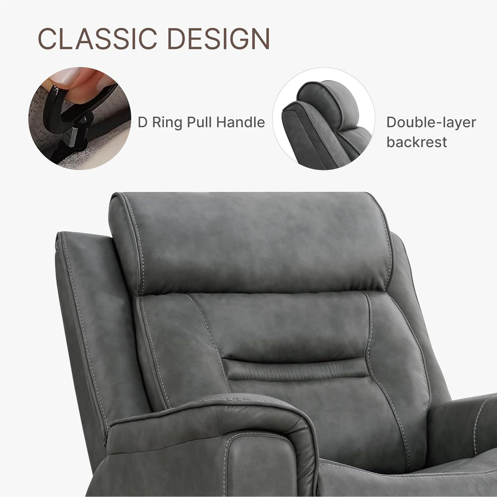KISLOT Leather Recliner Chair, 360° Swivel Rocker Faux Leather Manual Recline...
