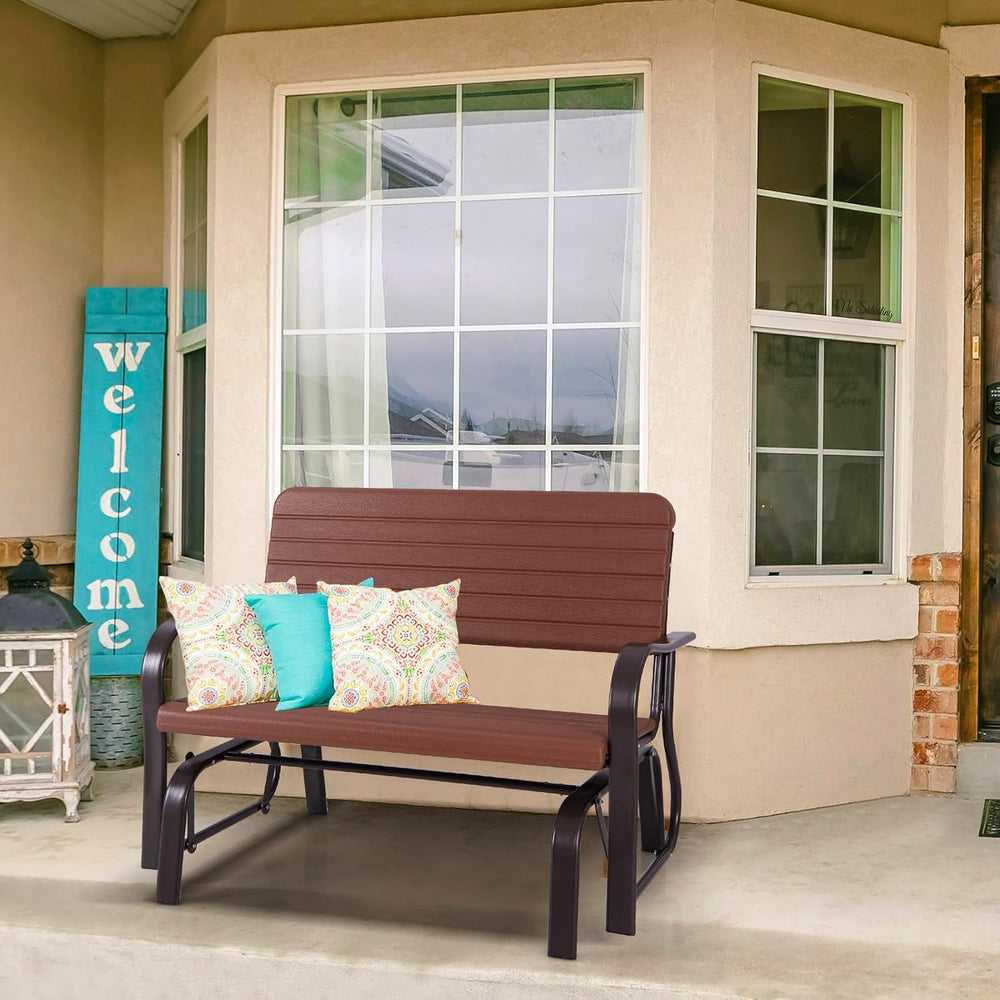 GIANTEX Outdoor Gliders for Outside Patio, Porch Glider w/Steel Frame