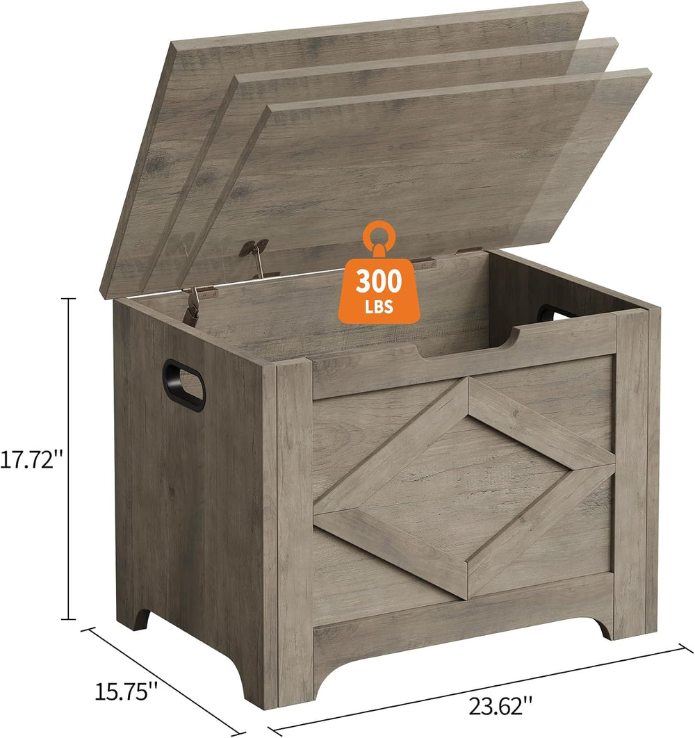 GAOMON Storage Chest, Storage Bench with Safety Hinge, Farmhouse Style Wooden...