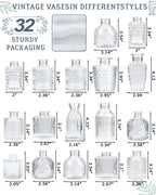 Bud Vases Set of 32 PCS, Small Flower Vases for Table Centerpieces, Mini Vases for Single Stem Flowers, Glass Vases for Centerpieces, Wedding & Home Decor, Clear