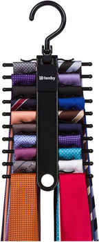 2-Pack Black Tie Rack, Organizer, Hanger, Holder - Affordable Ti.