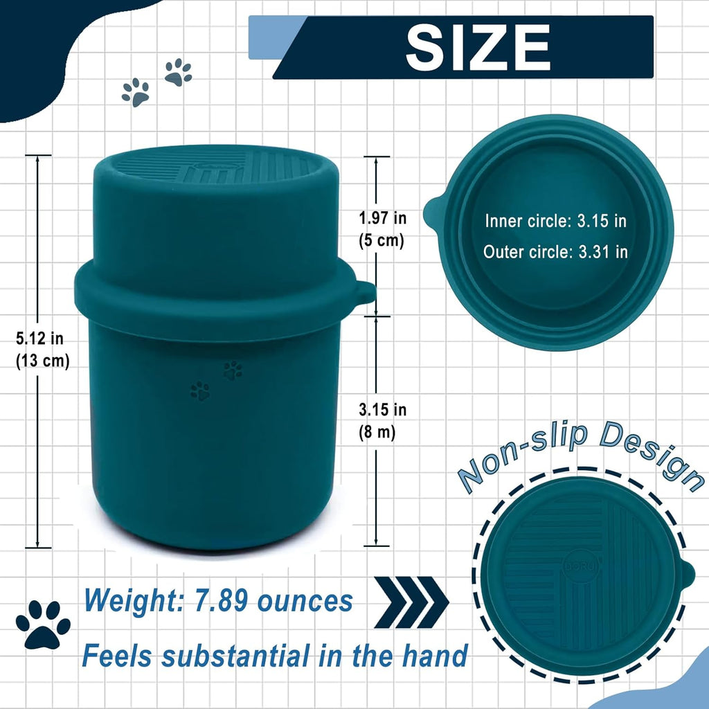 Original Canned Dog Food Storage Container | Silicone Can Cover Pet Food Sealer | BPA Free, Airtight, Dishwasher & Freezer Safe (Dark Blue)
