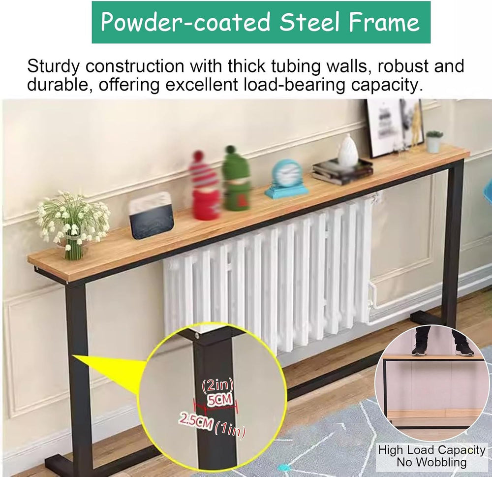 Modern Narrow Hallway Accent Table, Behind Couch Slim Table for Dorm Room, Wo...