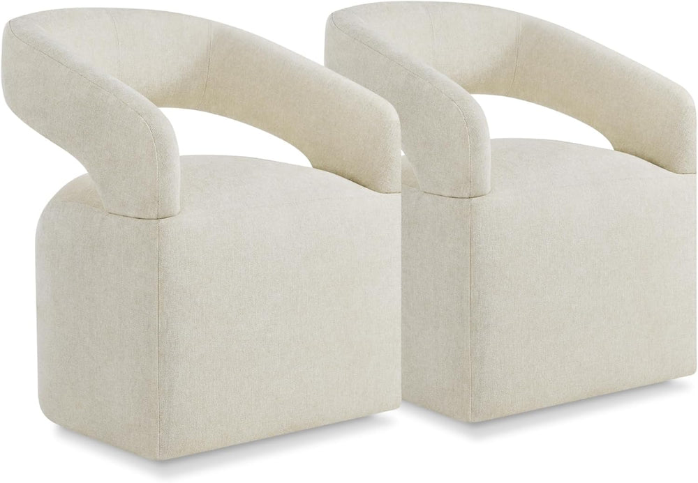 KISLOT Upholstered Dining Chairs with Casters Easy Assembly Require Modern Ba...
