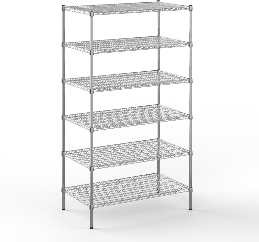 24" Deep x 42" Wide x 74" Height Wire Shelving Kit | 6-Tier | NSF Commercial Storage Rack Unit