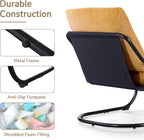 Peace nest Comfy Accent Chair Modern Living Room Bedroom Armchair with Mental Frame Comfortable Shredded Foam Cushion for Balcony Lounge Reading Meeting Room Yellow