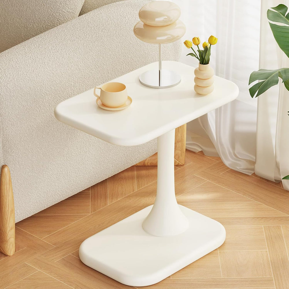 Guyii White End Table Small Side Table for Couch Modern Sofa TableLiving Room...