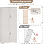 CABIHOME White Pantry Storage Cabinet 60" Tall, 2-Door Adjustable Shelf Cupboard for Kitchen, Bathroom, Living Room - Tall Storage Furniture