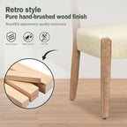 Modern Dining Chairs Set of 6, Faux Leather Upholstered Kitchen & Dining Room Chairs, Mid Century Modern Wooden Dining Chairs Oversized Sturdy Rounded Chairs Curved Back, Beige