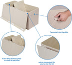 2 Pack Large Toy Box Chest Storage with Flip-Top Lid, Sturdy Kids Toy Storage Bin Boxes Container for Boys, Girls, Nursery, Closet, Bedroom, Playroom 25"x13" x16"(Linen Beige)