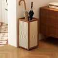 Large Capacity Bamboo and rattan weaving Umbrella Holder Commercial Umbrella Stand Racks with Removable Drip Tray for Home Corridor Entrance(Brown)