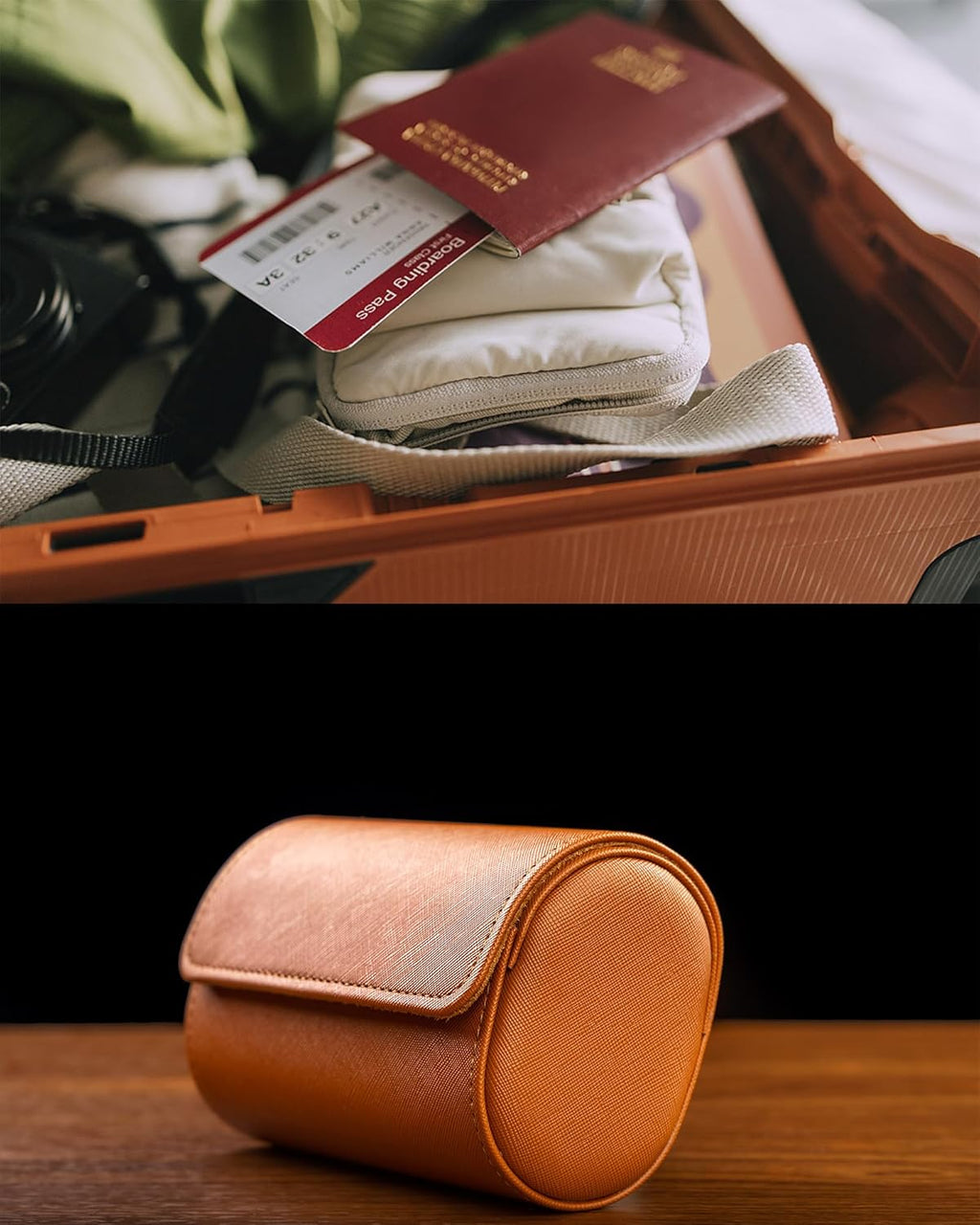 MR.OKAY 2 Watch Travel Case -Premium Leather With Perfect Texture.(Watch Carrying Or Organizer For Storage And Display). Mens for Handcrafted by Craftsmen.