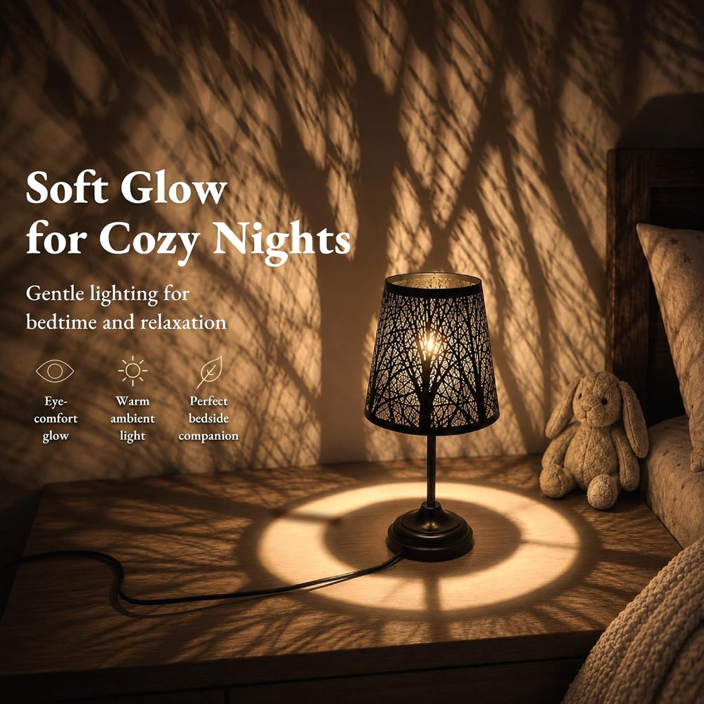 Touch Table Lamp, Tree Shadow Projection, 3-Level Dimmable Shadow Lamp