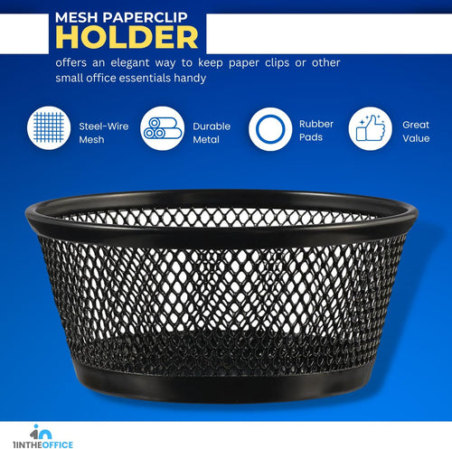 1InTheOffice Mesh Paper Clip Holder for Desk, Paperclip Holder, 2 Pack
