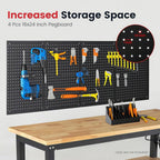 60 Inch Work Bench for Garage Adjustable Height Workbenches with Under Table Shelf Pegboard Pad Power Outlets Work Table for Woodworking, Home, Office, Workshop