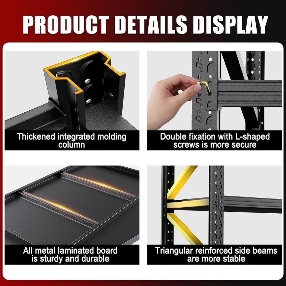 2 Pack 79" W Heavy Duty Storage Shelves, 4T Adjustable Garage Shelving U...