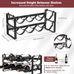 Stackable Wine Rack Countertop, Sturdy Wine Bottle Holder Freestanding for Cabinet, 2 Tier Small Tabletop Wine Holder Stand for Pantry Bar, Wire Wine Bottle Rack Metal Wine Storage Organizers