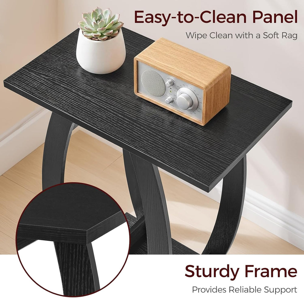 MAHANCRIS End Tables Living Room Set of 2, Side Table Beside Sofa, Black