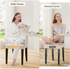 Upholstered Dining Chairs Set of 4, 19 Inches Wide Button Tufted Parsons Dining Chair with Solid Wood Legs, Modern Fabric Side Chair for Dining Room/Kitchen/Restaurant/Hotel- White Wider