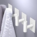 VAEHOLD Wall Towel Hooks, Heavy Duty Sticky Holder Waterproof Towel Hooks for Hanging Coat, Clothes, Closet Hook Wall Mount for Kitchen (White, 2 Pack)
