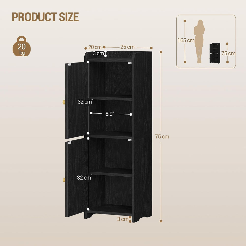 Hzuaneri Bathroom Storage Cabinet, Small Corner Floor Cabinet with 2 Doors