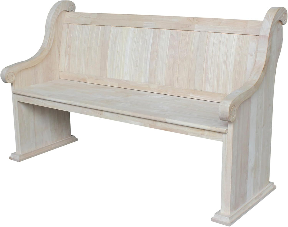 IC International Concepts, Sanctuary Bench, Solid Real Wood, Sturdy Parawood,...