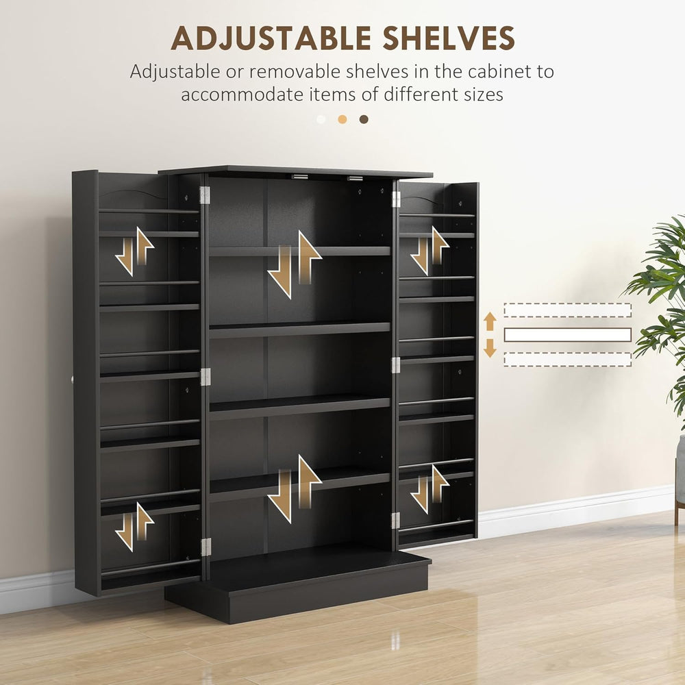 41" Kitchen Pantry Storage Cabinet,Freestanding Kitchen Cabinet with 12 ...