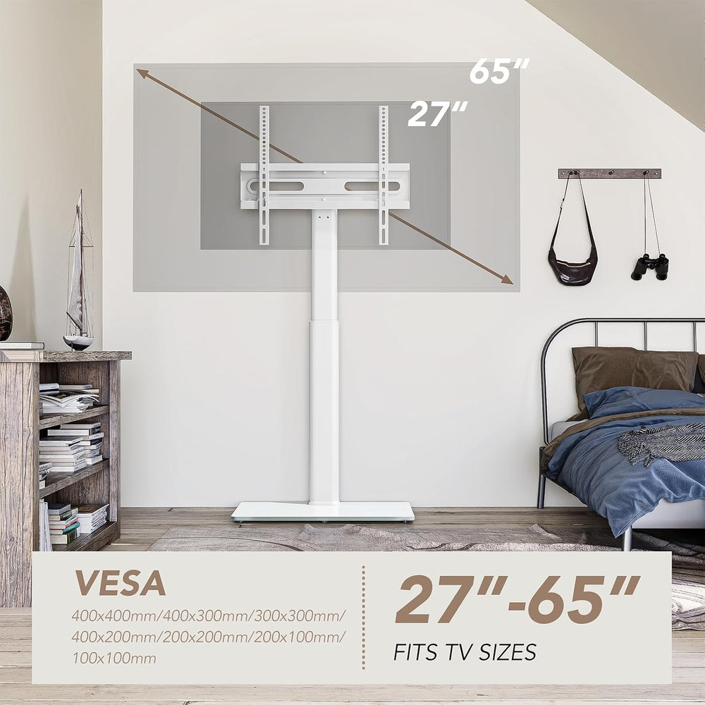 AX WABER Universal Floor TV Stand with Mount 70 Degree Swivel 9 Level Height ...