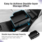 LUWU 2025 Wagoneer S Center Console Organizer for 2025 J eep Wagoneer S Accessories Armrest Console Storage Box Insert Tray ABS Material Black-Trim
