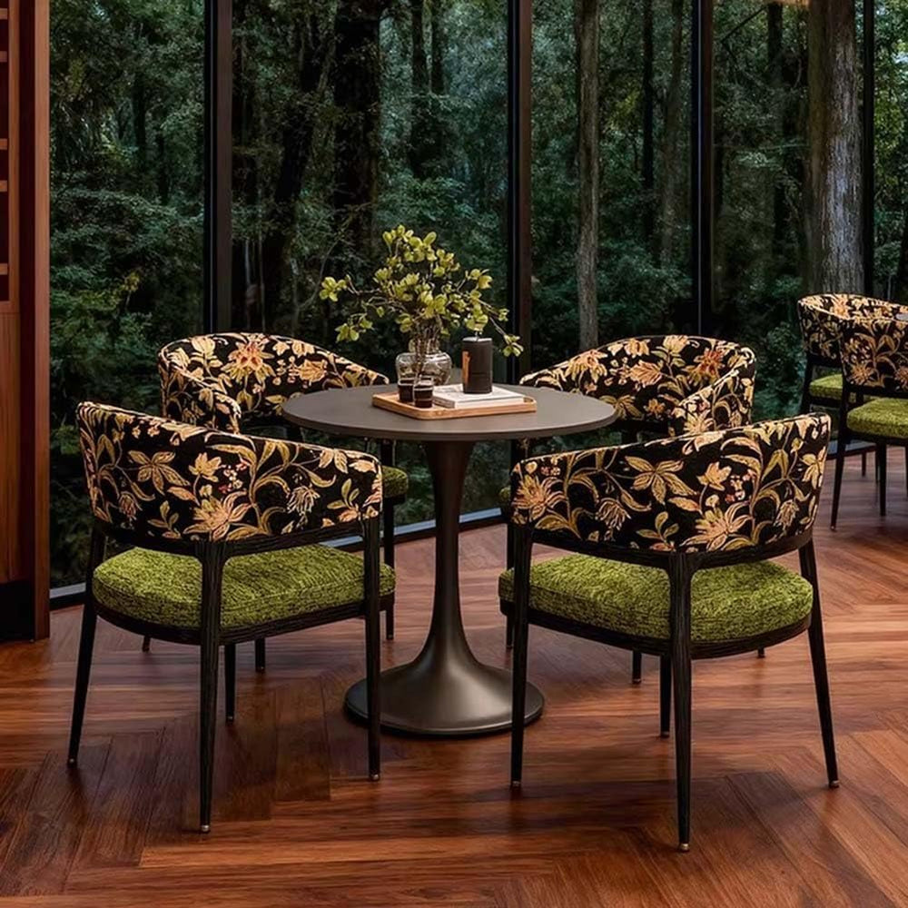 Etlegor Wooden Dining Chairs, Upholstered Armless Kitchen with Curved Back fo...