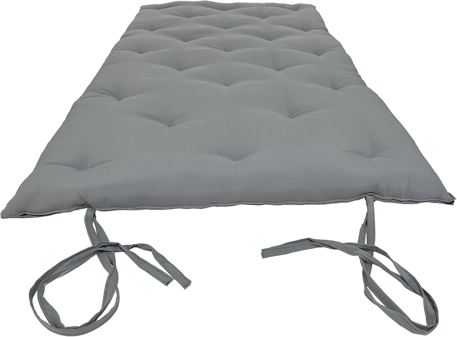 D&D Futon Furniture Gray Full Size Traditional Japanese Floor Rolling Mattress Tatami Topper Mat Sleepover Guest Bed, Foldable Cotton Cushion Pad Yoga Meditation