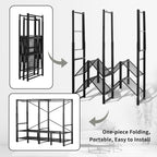 Portable Closet Rack Heavy-Duty Foldable Garment Racks with Cover 1200lbs Enclosed Wardrobe Closet with Independent Area for Hanging Clothes Storaging of Bedding (75in*20in*67in)