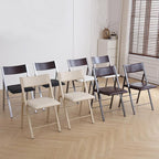 Folding Chairs with Cushion 2 Pack - Heavy Duty Steel Frame Foldable Dining Chairs, Waterproof Leather Indoor Outdoor Comfortable Folding Chairs for Home, Conference Rooms, Weddings, Events (Wood)