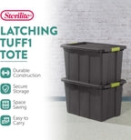Sterilite 4-Pack Storage Bins with Lids, Heavy Duty Totes, Tuff1, 30 Gallon, Flat Gray