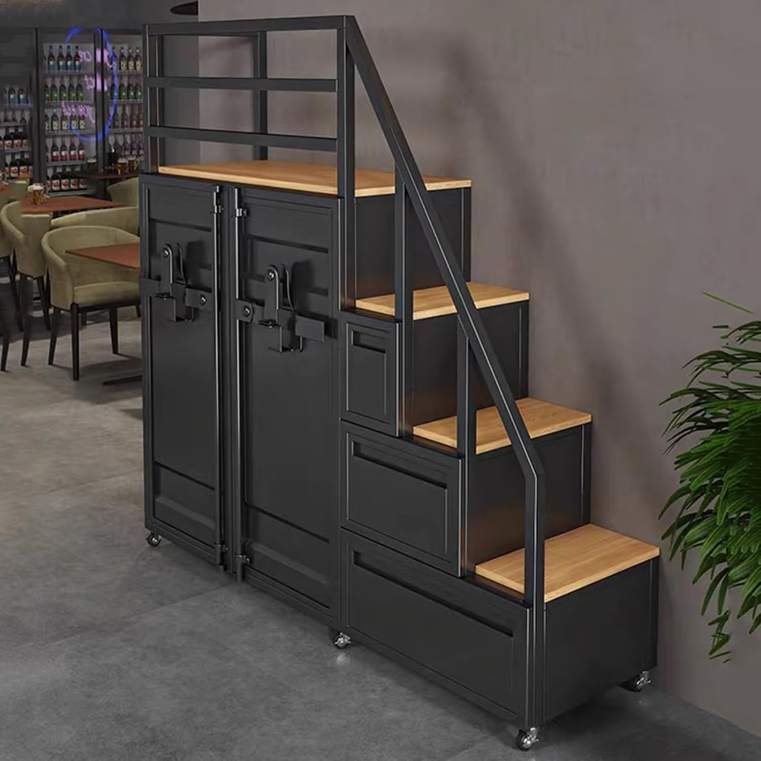 Bookshelf Room Divider, Ladder Cube Storage Bookcase Cubical Shelves | Wooden L-Shaped, Storage Organizer Bookshelf Room Divider Reversible Organizer For Home & Office(White)
