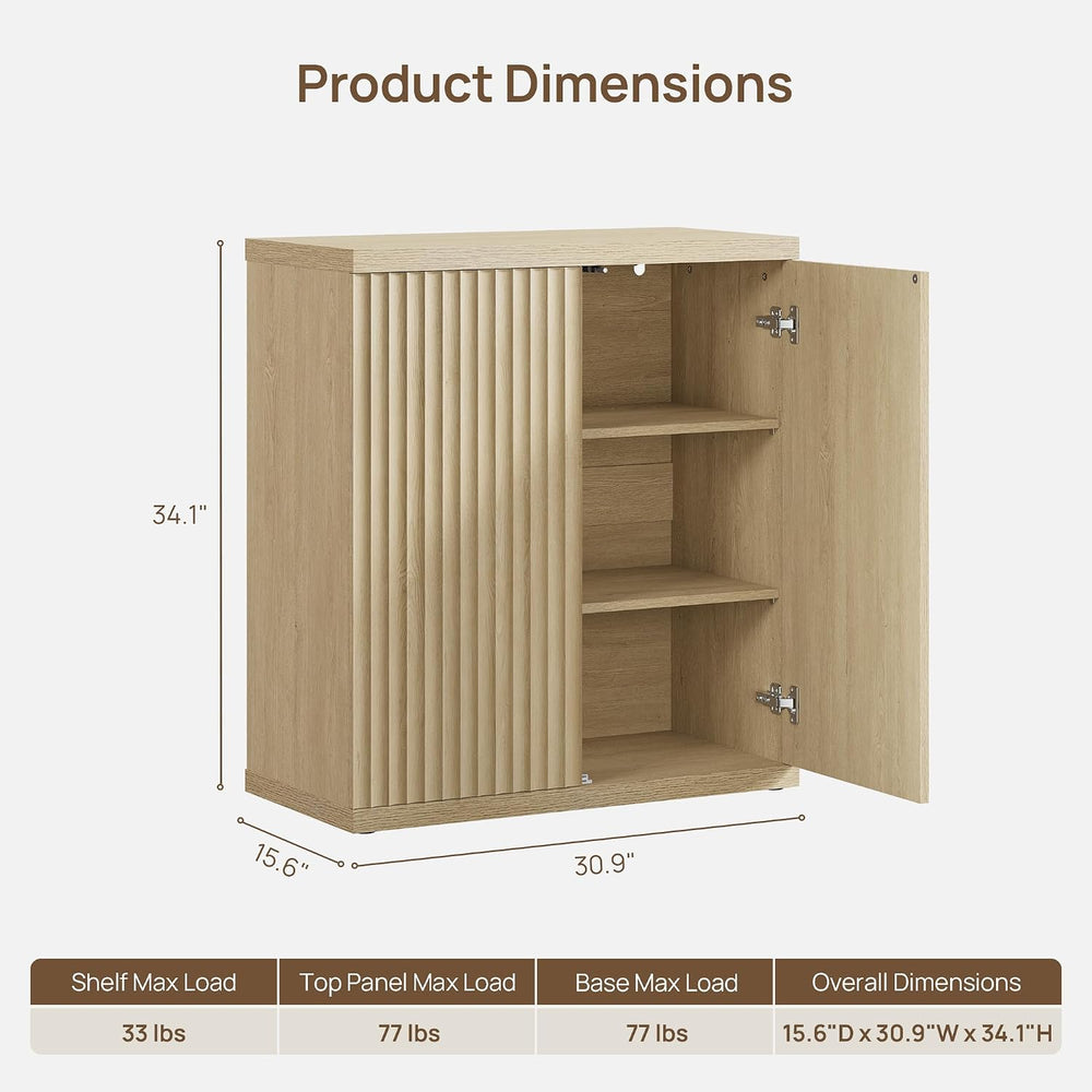 SICOTAS Buffet Cabinet with Storage Accent Sideboard Modern Credenza with Doo...
