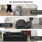 JJJ 78 inch Boneless Sofa Bed Sleeper Couch | Versatile Futon Sofa, Corduroy Fabric, Convertible Couch Bed, No Assembly