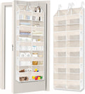 Ofiray-home Over the Door Organizer 5 Tiers,Extra Large Behind Door Storage of 10 Compartments,80 lbs Weight Capacity Over the Door Storage, Door Hanging Organizer for Closet, Diaper Organizer, Beige