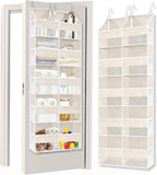 Ofiray-home Over the Door Organizer 5 Tiers,Extra Large Behind Door Storage of 10 Compartments,80 lbs Weight Capacity Over the Door Storage, Door Hanging Organizer for Closet, Diaper Organizer, Beige