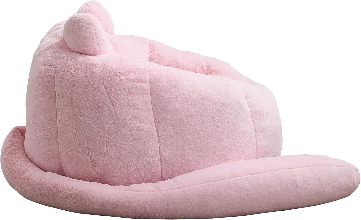 YISHENG Faux Fur Bean Bag Chairs, Cat Design，Large Bean Bag Couch for Adults,Stuffed Single Sofa Chair Comfy Giant Bean Bag Chair with Spacious Design for Playing or Bedroom,Reading Pink