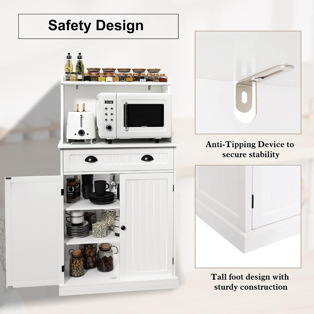 HLR 54" Kitchen Pantry Storage Cabinet with Drawer and Adjustable Shelve...