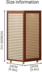 Large Capacity Bamboo and rattan weaving Umbrella Holder Commercial Umbrella Stand Racks with Removable Drip Tray for Home Corridor Entrance(Brown)
