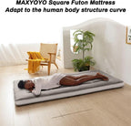 MAXYOYO Twin Bed Mattress Japanese Floor Futon Mattress, Twin Tatami Pad Camping Floor Bed Topper, Easy to Foldable and Portable, Futon Single Mat, Dark Grey