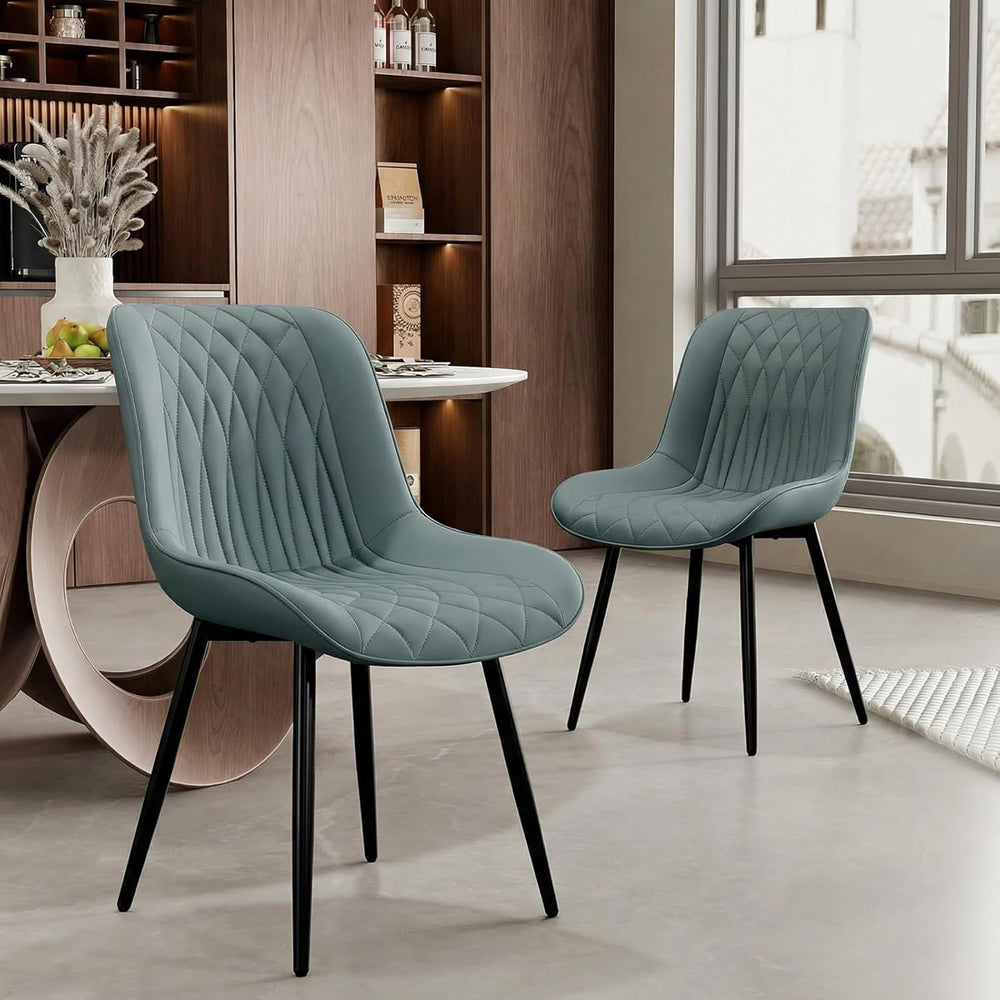 Rowill Dining Chairs Set of 2 Modern Faux Leather Kitchen Chairs with Thicken...